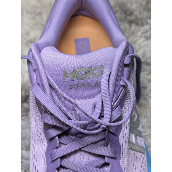 Hoka One One Bondi 8 Women’s Size 8B Chalk Violet Pastel Mesh Running Shoes - Picture 10 of 11